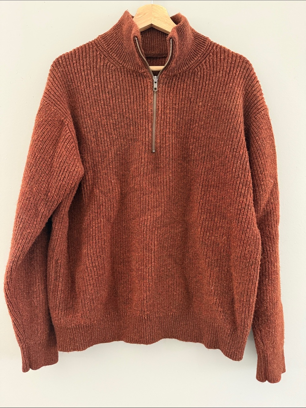 Muji 100% Wool Half-Zip Sweater - XL